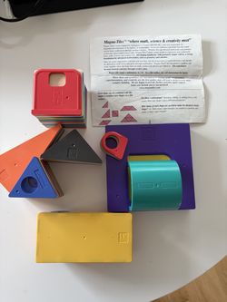 Magna-Tiles (Valtech) ~45-50 Piece Lot - Squares, Triangles, Car Chassis