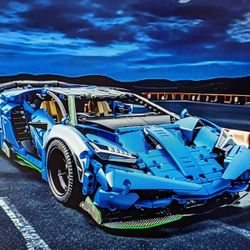 Nuevo Deportivo Azul, Tipo Lego de 1,922 Piezas Y Escala 1/10