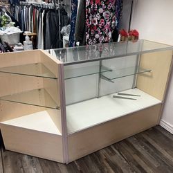 3 Piece Retail Glass Case Corner Unit Shelving