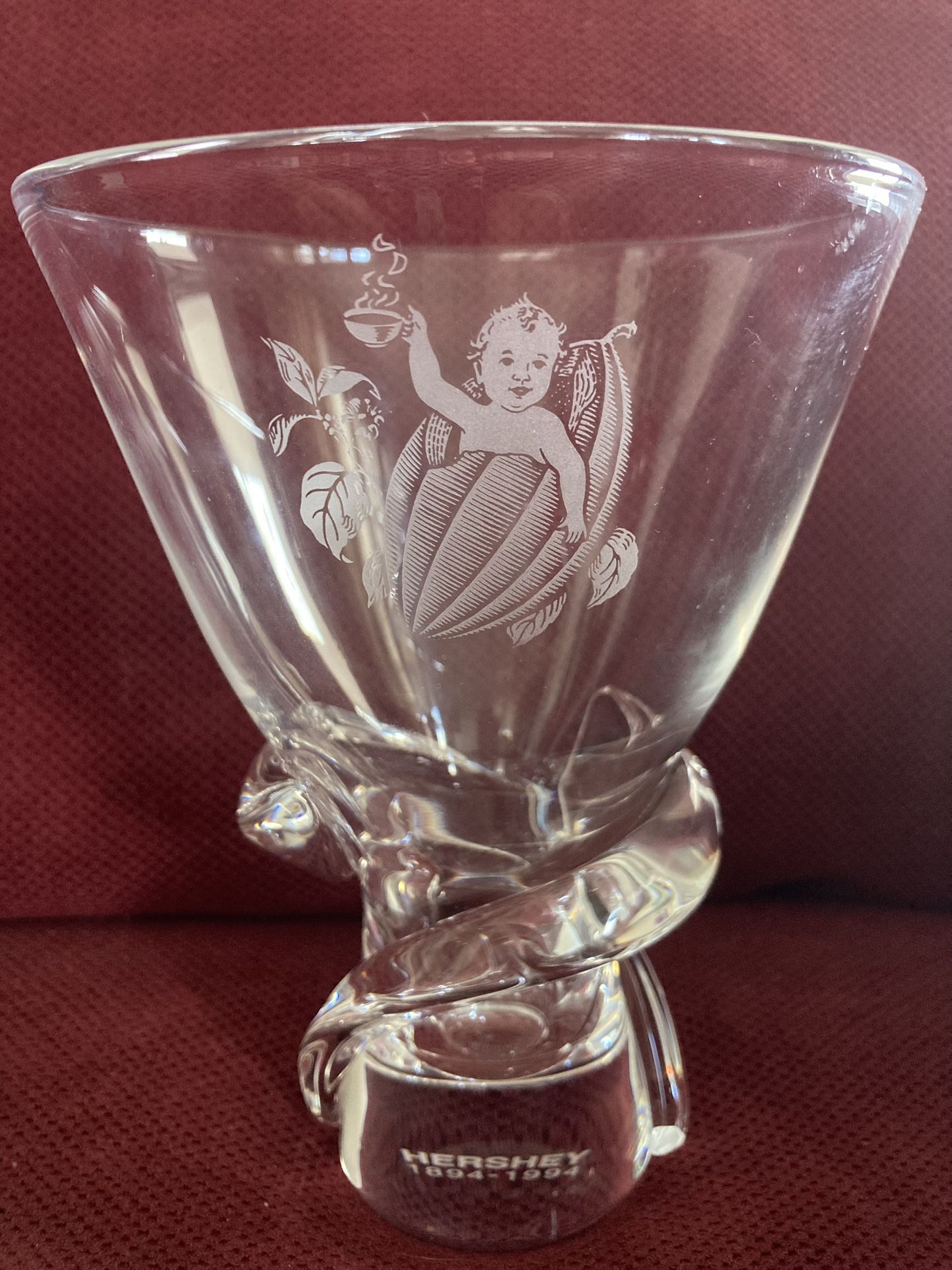 Hershey Cocoa Bean Baby 100th Anniversary Stuben Glass Collectible