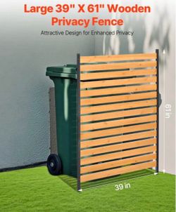 VEVOR Wood Privacy Fence, 39" W × 61" L, 1-Panel Air Conditioner Fence Screen, Pool Equipment Enclos
