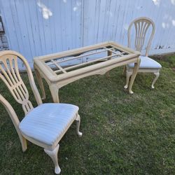 Dining Chairs w/ Table 28 Deep 54 Long