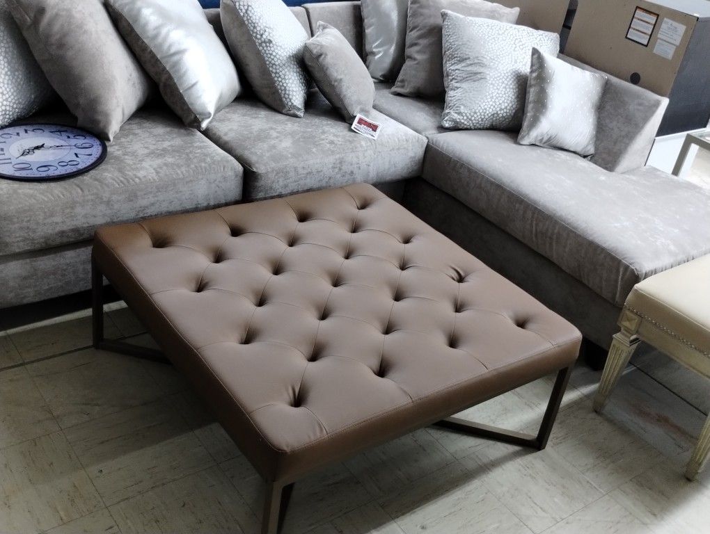 New Large Leather Ottoman Coffee Table