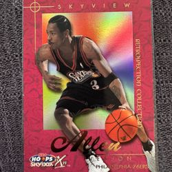 2000 Skybox NBA Hoops Allen Iverson Skyview Retospection Collection 76ers