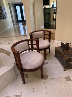 Pair of Barrel Accent Chairs