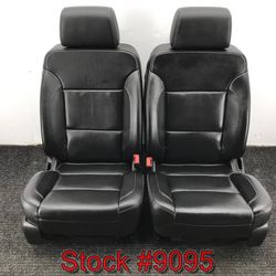 Black Leather Front Bucket Seats For A 2020 Chevy Suburban Heated Cooled Memory Stock #9095