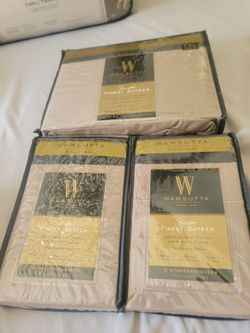 wamsutta supima twin xl fitted sheet and 4 standard queen pillowcases