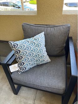 Hampton Bay Barclay Metal patio set  Deep Seating Set-Grey with table