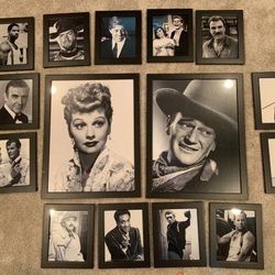 Classic cinema movie pictures black & white framed