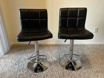 Adjustable-Height Swivel Bar Stools (2)