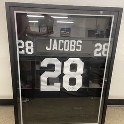 Josh Jacobs Signed Jersey In Hard Frame Raiders