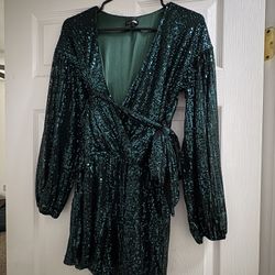 Emerald green Romper