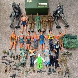 Entire Military Vintage Large Full Size  28 PIECE GI JOE ACTION FIGURE COLLECTION.  1964 BLONDE GI JOE  Thru 1990'S. See our other great vintage art a