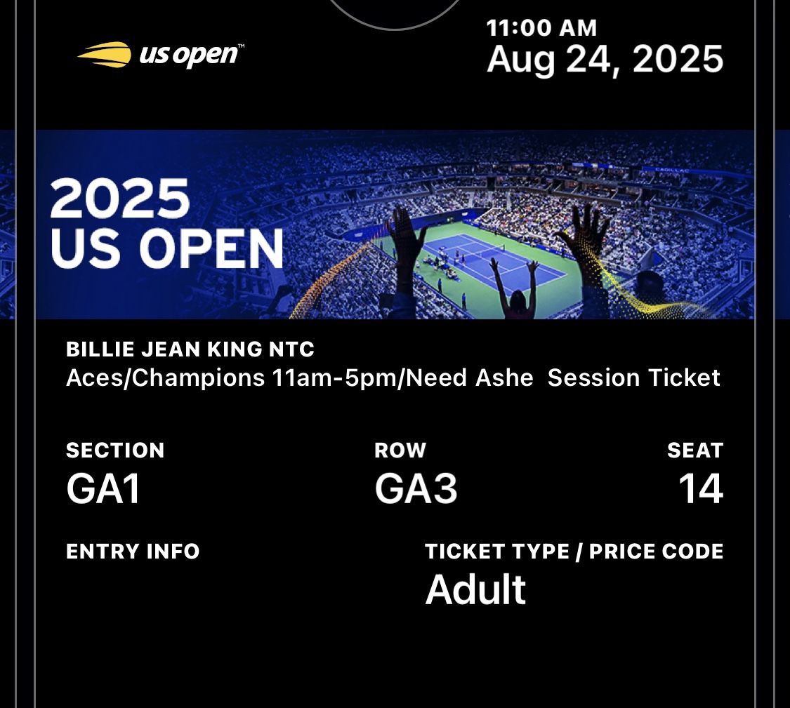 US OPEN ACES CLUB PASSES