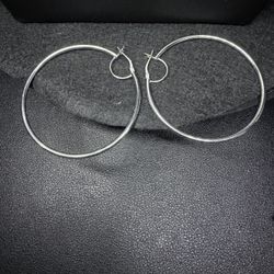 925 Silver Hoop Earrings BIG HOOPS 50mm