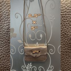 VINTAGE GOLD METALLIC CROSSBODY PURSE 
