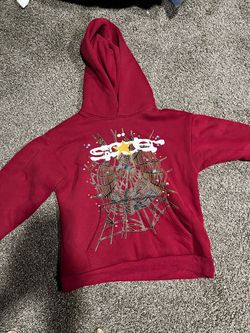 Sp5der Red Hoodie Spider Web Graphic