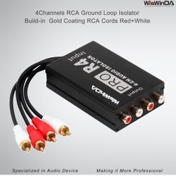 WisWinDA Pro 4Channels RCA Noise Filter Hum Eliminator Ground Loop Isolator NIB