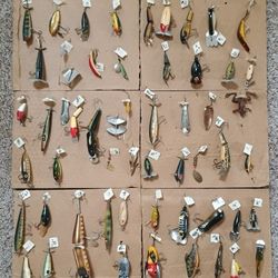 54 FISHING LURES Vintage Collection Includes bass musky walleye trout salmon crappie bluegill VIEW Our Other Great Vintage Art Sports Toys Antiques Vi