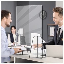 Sneeze Guard for Desk - 31.5" W x 23.6" H with 3.9" Cutout