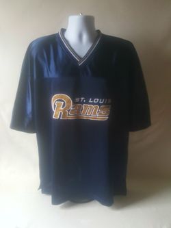 NFL St Louis Rams men's navy blue polyester v-neck jersey size 2XL