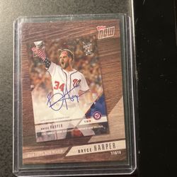 Bryce Harper 2018 Topps Now Signed Card 