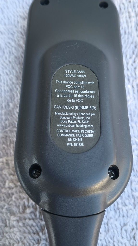 Sunbeam AA85 electric heated blanket power cord/controller for Sale in San  Diego, CA - OfferUp
