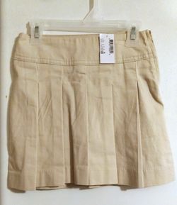 NEW Girls Skirt Pleated Scooter School Uniform Skirt with attached Shorts Tan 6x 7