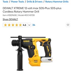 Dewalt Rotary Hammer Drill 12V
