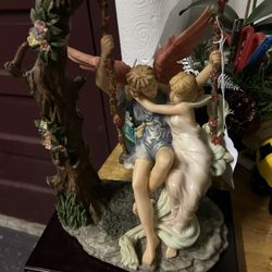 Beautiful Vintage Angels On The Swing 