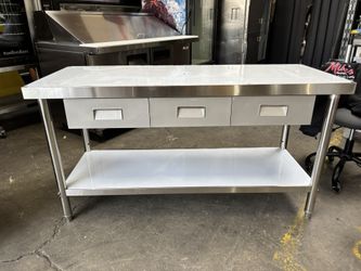 New 60x20 All Stainless Steel Table With 3 Drawers  Work Top Food Prep Commercial Kitchen Restaurant Medical 