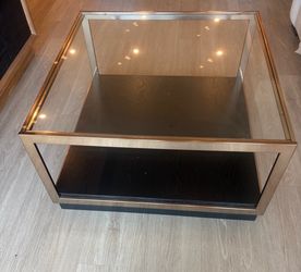Glass Top Coffee Table with Lower Shelf