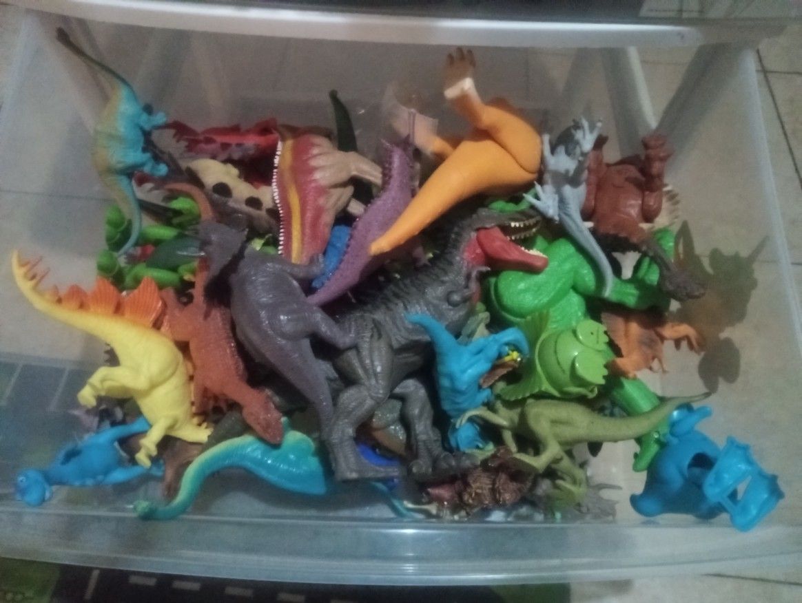 Box Of Dinosaurs In Great Condition..