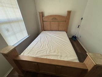 Wooden full size bed