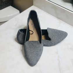 Pretty b&w Houndstooth-Pattern Pointy Flats (7W)s