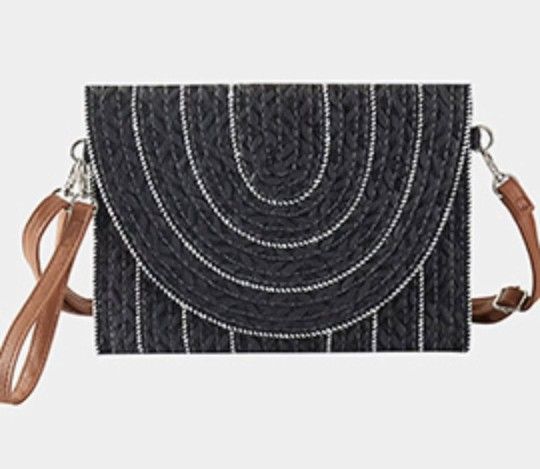 Raffia Clutch Wristlet & Crossbody In One 