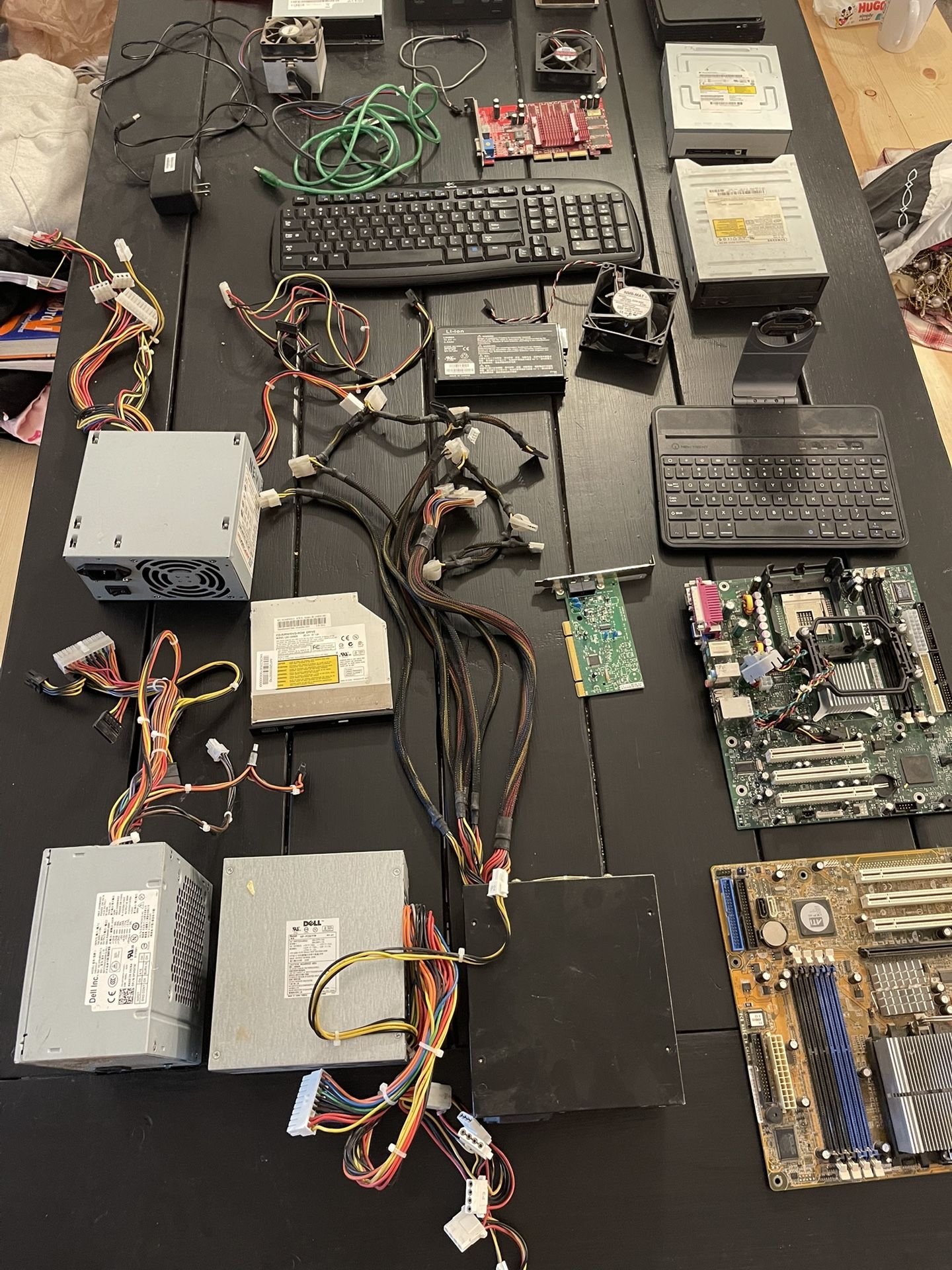 Large Lot Of Computer Parts Motherboards Power Supplies Etc