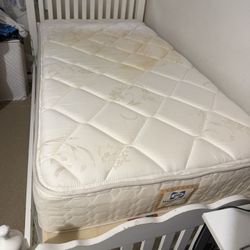 I am selling two twin size mattresses with bed frames, each for $150. For both it’s $300. 