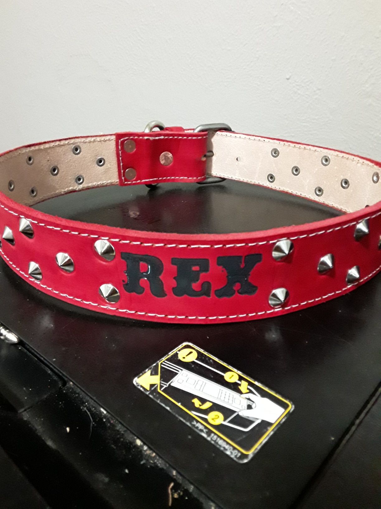 Dog collar 100%leather S,M,L,XL custom with dog name (collares para perros grandes)
