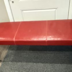 Crate and Barrel - Red Faux Leather Bench 