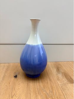 Large Ceramic Blue and White Vase