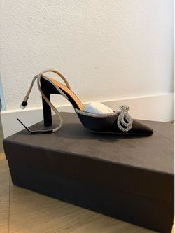 Tony Bianca black satin sparkle heels