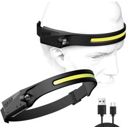 Headlight Outdoor Headlamp USB Charging Headlamp with Led Glare Induction 230° Illumination Weatherproof Rechargeable Outdoor Running Cob Headlight fo