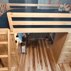 Nice Maple, Loft Bed With Desk