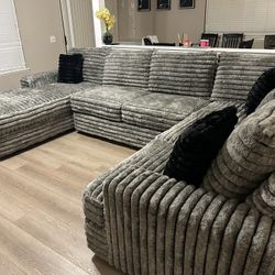 (Any Color) Brand New Super Plush Corduroy Sectional Set 