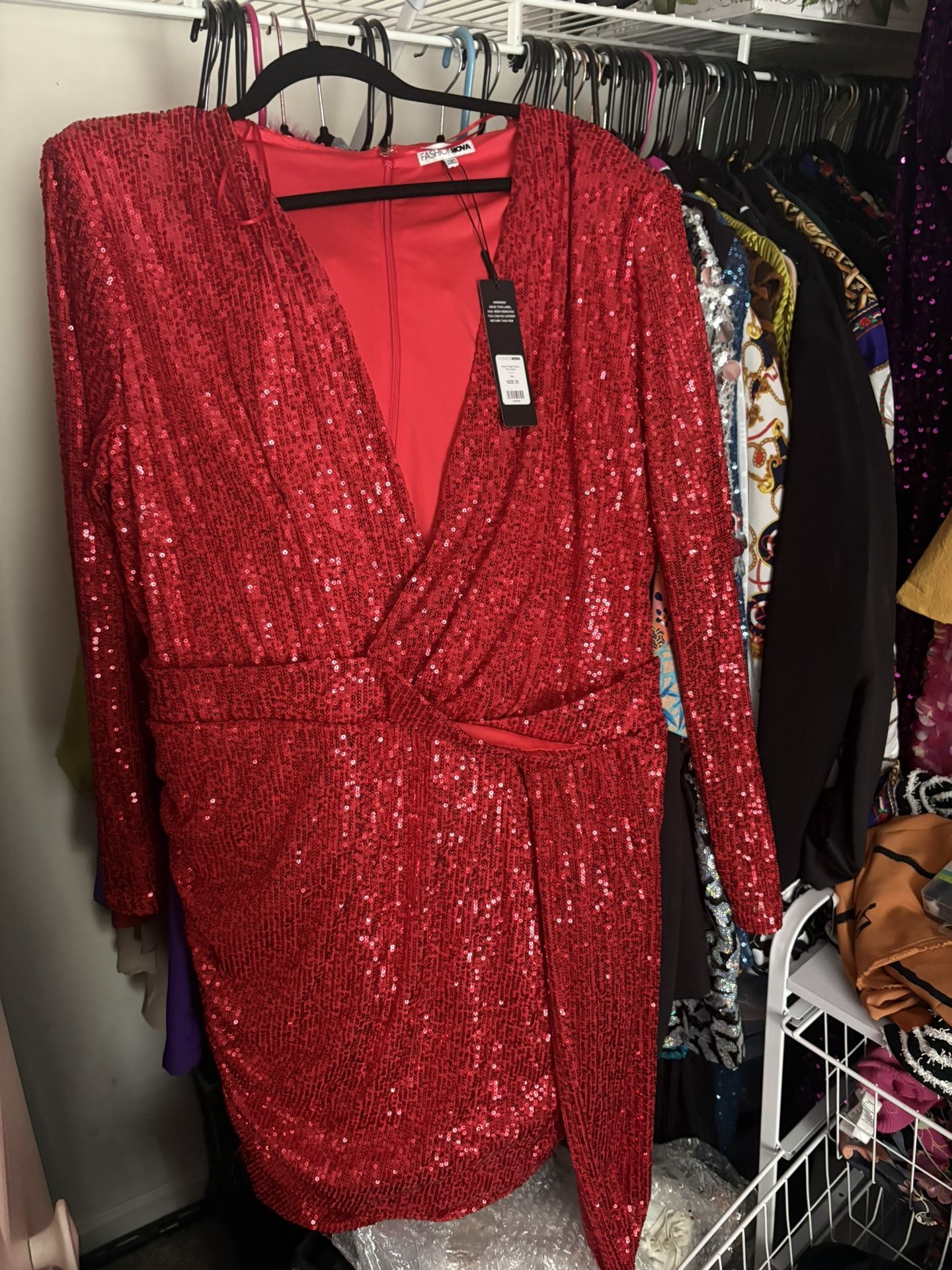 Red Sequin Dress