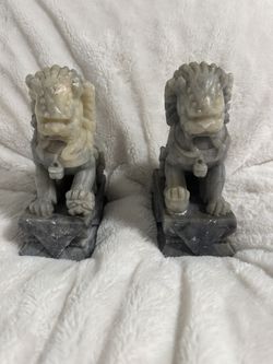 Foo Dog Soapstone Vintage Bookends Handmade