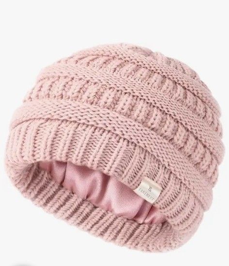Toddler Winter Hat Satin Lined Beanie Skull Cap Knit Warm Soft