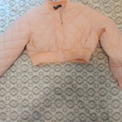 Pastel Pink Cropped Puffer Jacket $10