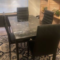 Black Dining Table 4 Chairs